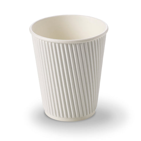 White Ripple Wall Hot Drink Paper Cup (500 pack)