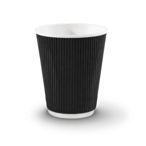 Black Ripple Wall Hot Drink Paper Cup (500 pack)