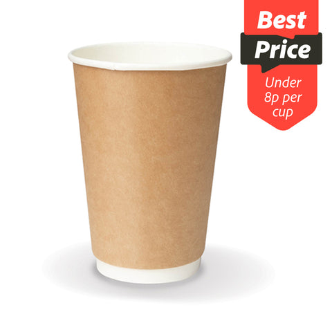 Kraft Double Wall Hot Drink Paper Cup (400 & 500 pack)