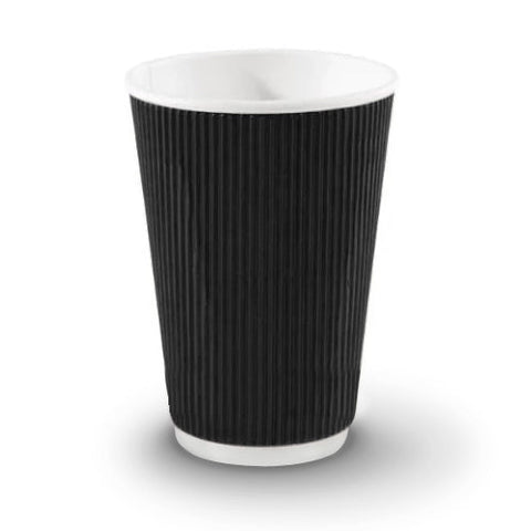 Black Ripple Wall Hot Drink Paper Cup (500 pack)