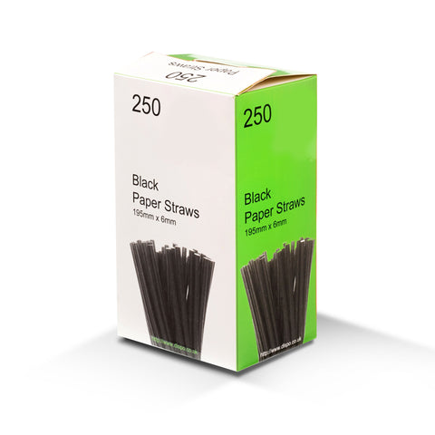 6mm Black Paper Straws (5000 pack)
