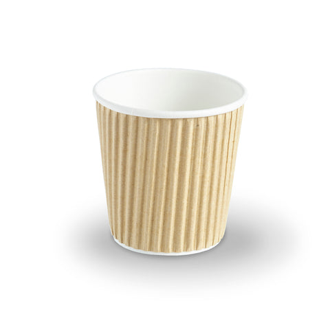 Kraft Ripple Wall Hot Drink Paper Cup (500 pack)