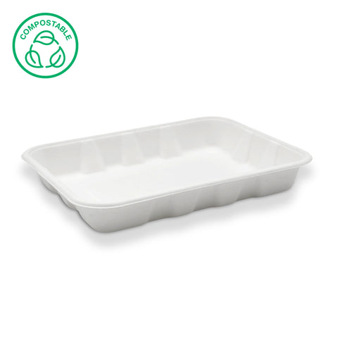 Bagasse Ribbed Food Trays (500 & 800 packs)