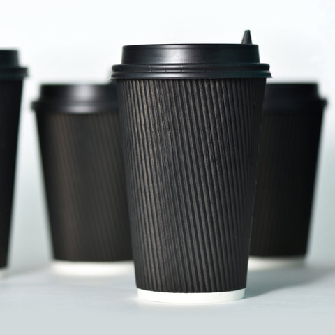 Black Ripple Wall Hot Drink Paper Cup (500 pack)