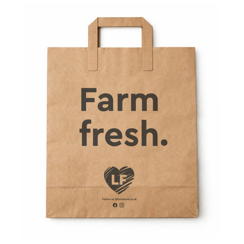 Branded Block Bottom Flat Handle Carrier Bag (Kraft)
