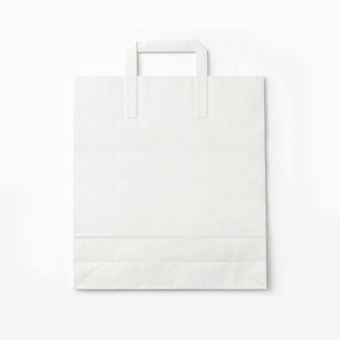 White Flat Handle Paper Carrier Bags (250 pack)