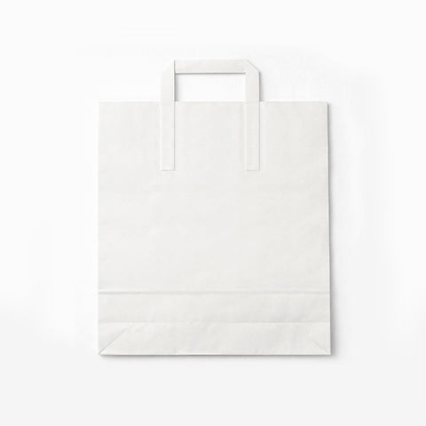 White Flat Handle Paper Carrier Bags (250 pack)