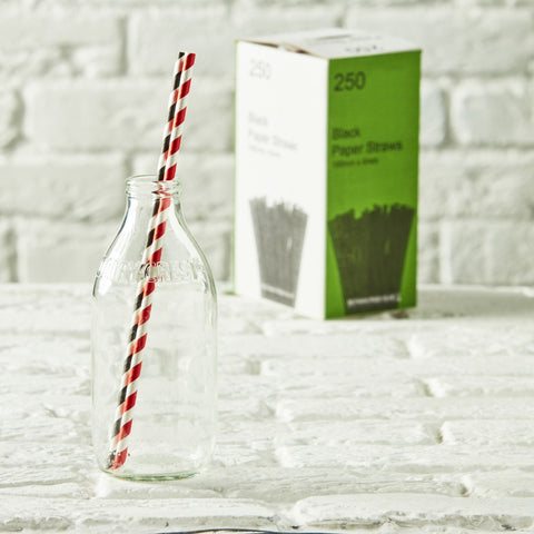 6mm Red Striped Paper Straws (5000 pack)