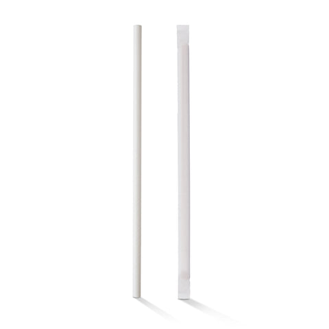 6mm Individually Wrapped White Paper Straws (1000 pack)