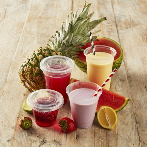 Plastic Tulip Flat Smoothie Cup Straw Slot Lid (1000 & 1250 pack)